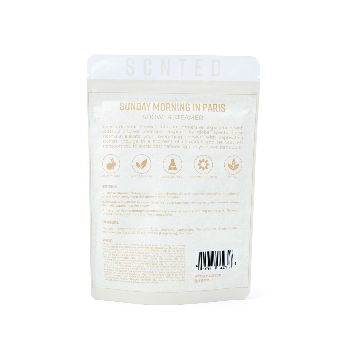 Lavender and Chamomile Shower Steamer Tablets – 6-Tablet Bag | Sunday Morning in Paris